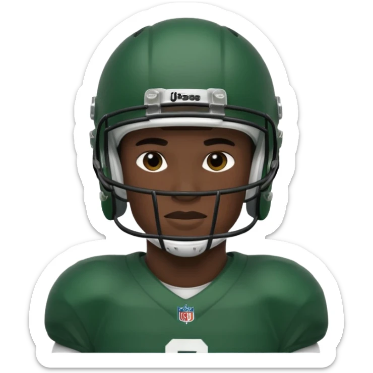 College football player helmet in dark green color ( black player ) sticker