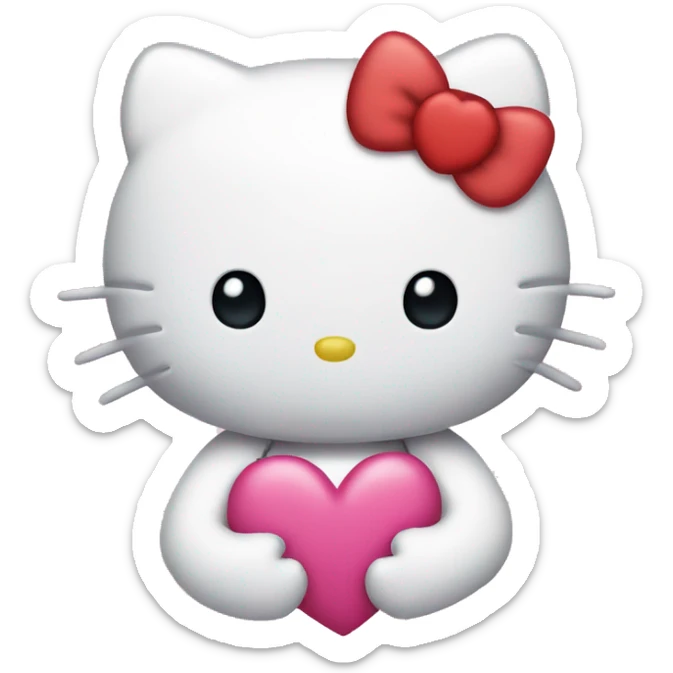 hello kitty with heart sticker