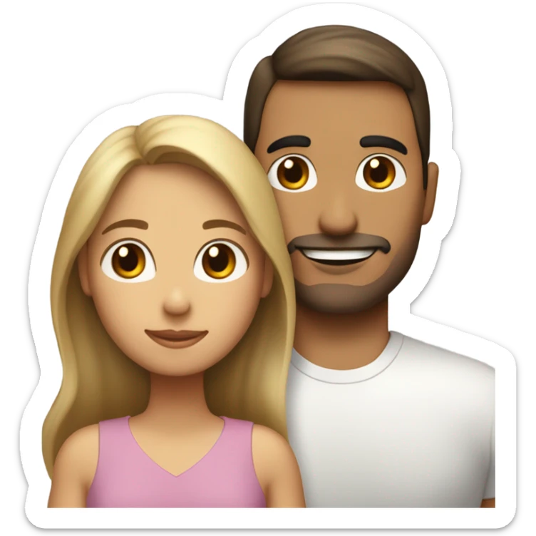 Puerto rican beard short brown hair  husband with blond long hair wife and brown long hair daughter Family  sticker