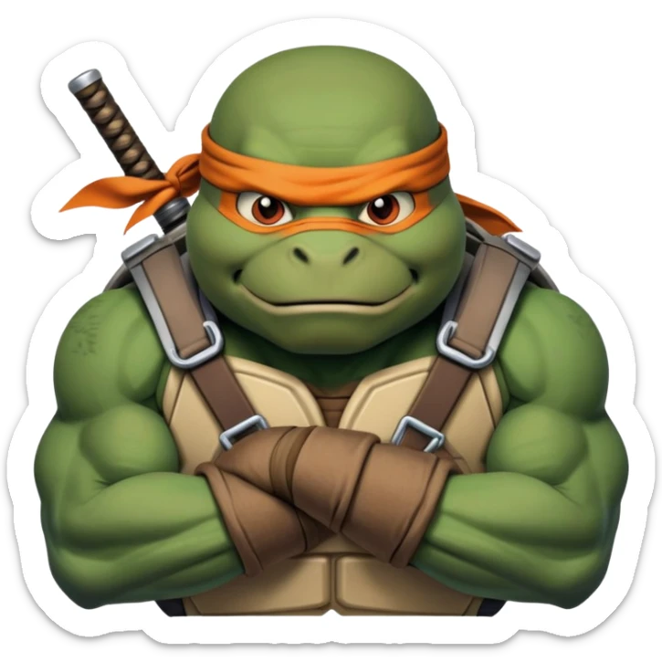 Hun from Teenage Mutant Ninja Turtles, muscular gang leader sticker