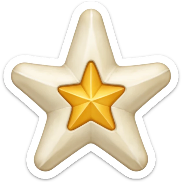 starshape made of bone. no face . no outer ridge. no eyes. no. nose. no mouthjust teh star sticker