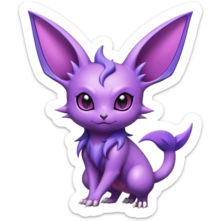 Cool Edgy Shiny Noibat-Espeon-Nidorino-hybrid  full body sticker