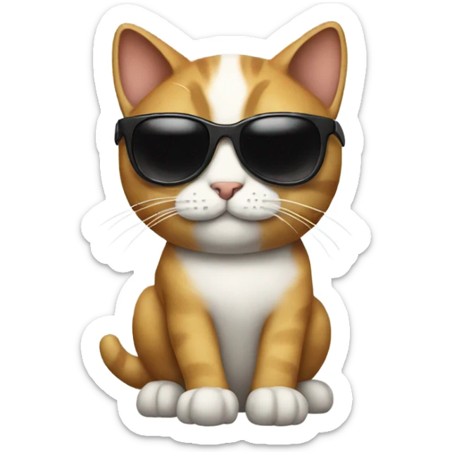 Cat with sunglasses sticker