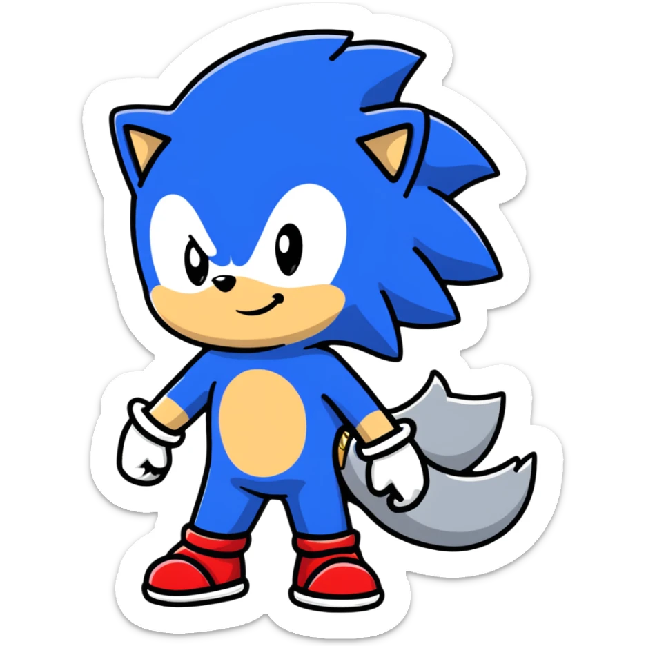 Sonic the Hedgehog, baby Sonic, and Silver the Hedgehog holding hands together sticker