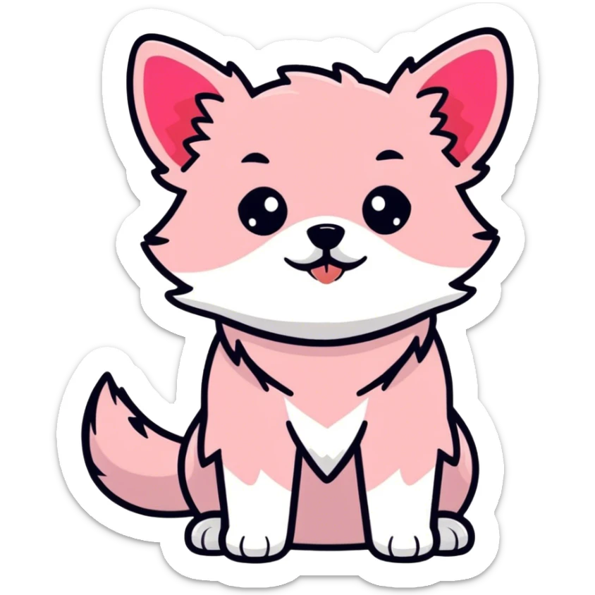 Dog pink sticker