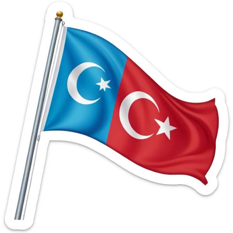 Doğu Türkistan Bayrağı+Türk Bayrağı+Azerbaycan Bayrağı sticker