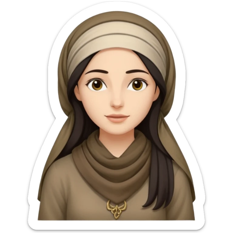 jewish women young ancient Judea, long hair modest head scarf loose sticker