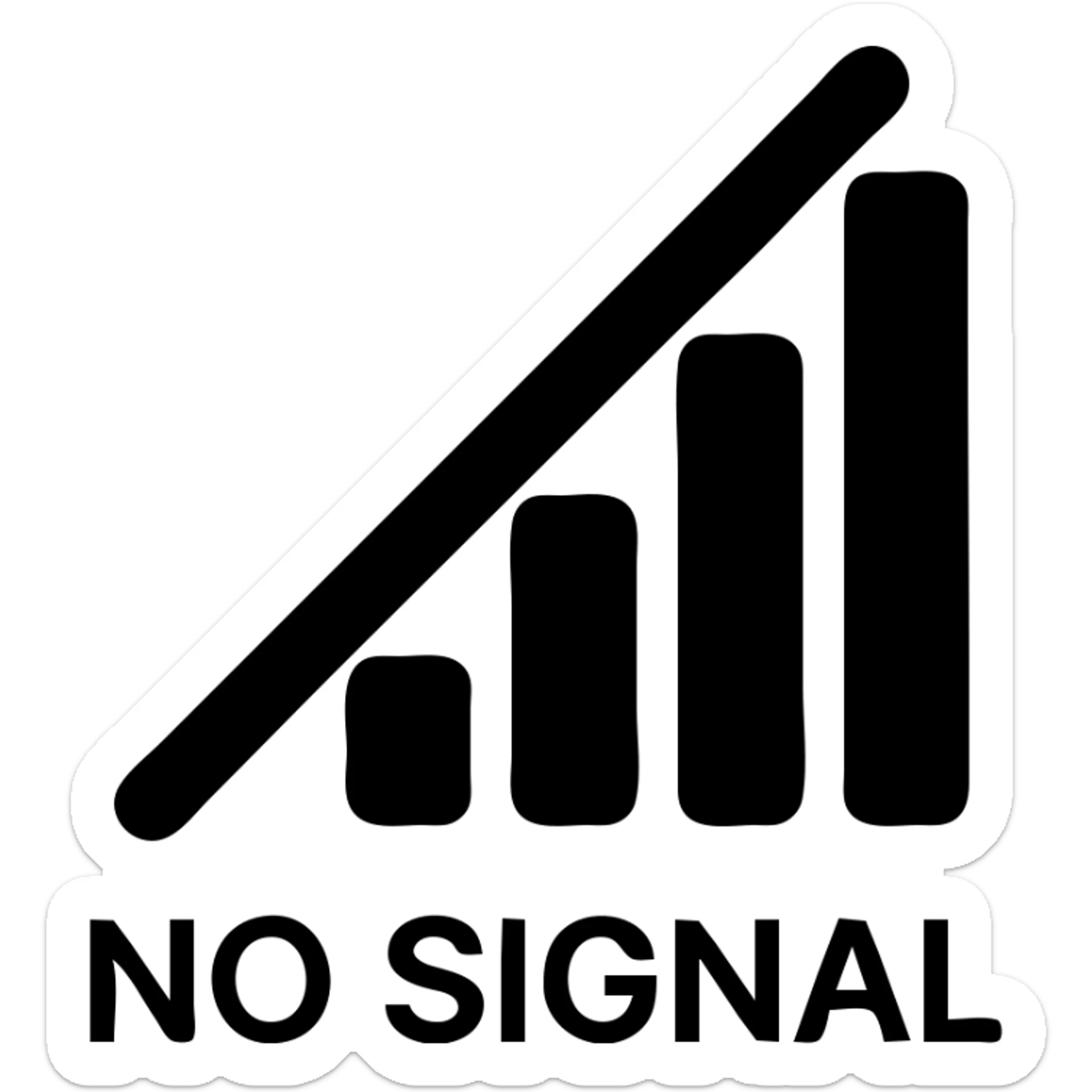no signal icon, minimal sticker