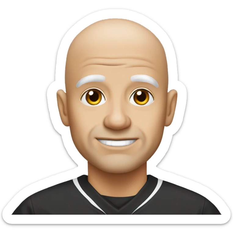 Bald old white skinned Steelers fan no facial hair no mustache hair sticker