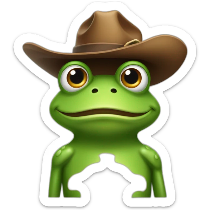 Grenouille avec un chapeau de cow-boy qui fume sticker