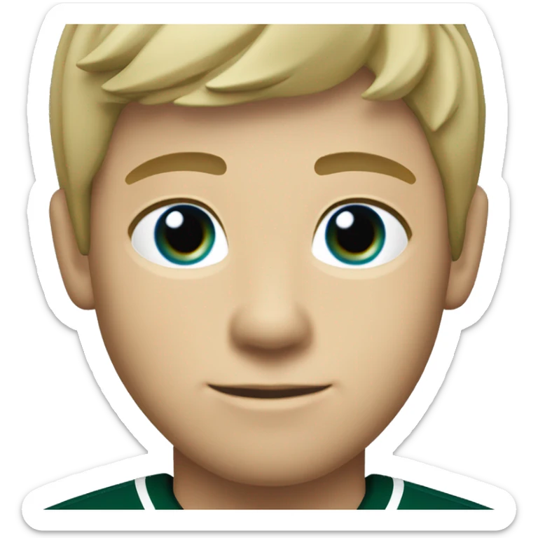 Minnesota wild hockey player boy with jersey with short blonde hair and blue eyes sticker