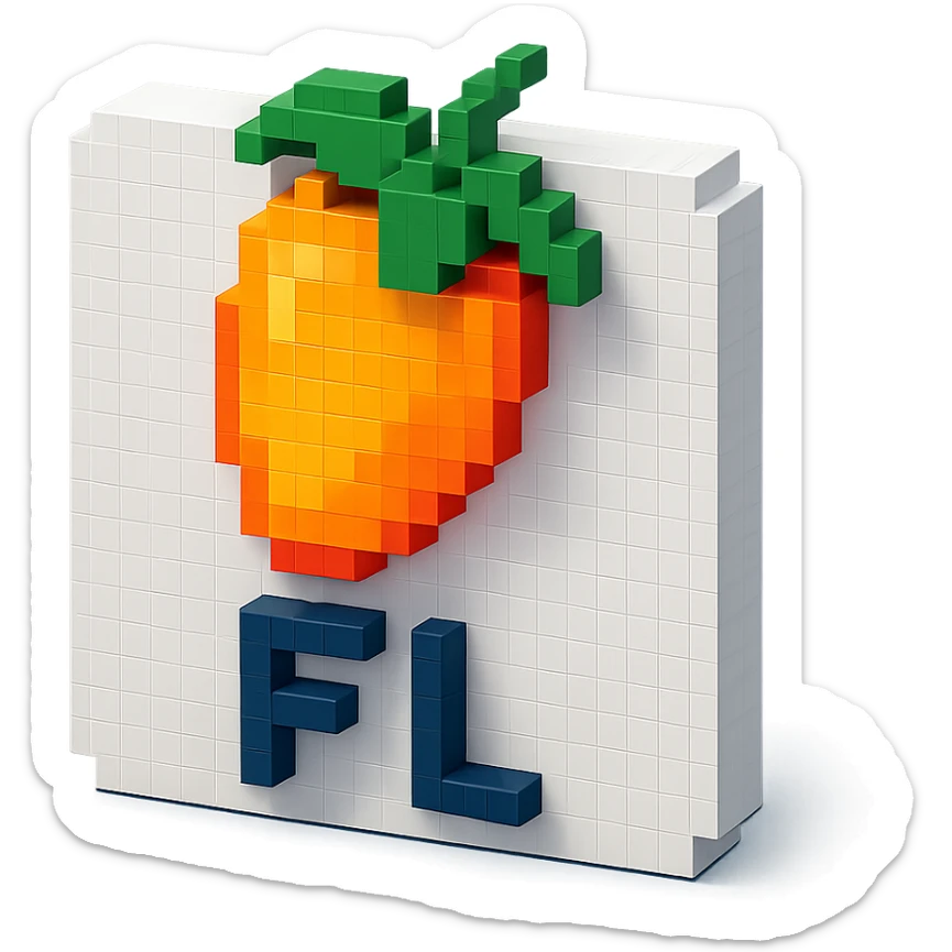 FL Studio logo, voxel style sticker