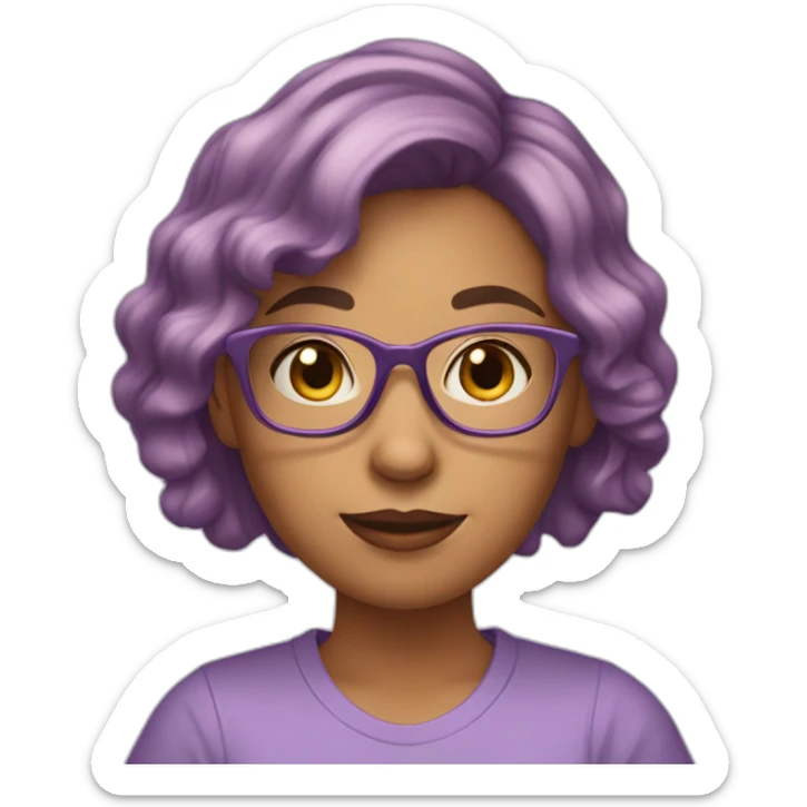 young-woman-with-glasses-and-medium-length-wavyginger-hair-halding-a-book-with-lilac-tshirt sticker