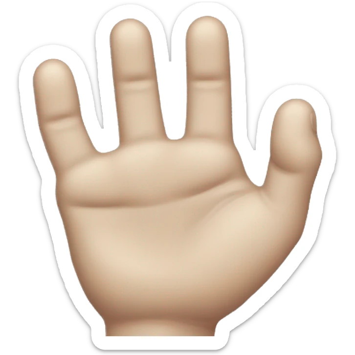 An emoji of a disembodied hand similar to the one from the Wednesday series, with detailed fingers and a slightly eerie, lifelike appearance, positioned in a neutral pose sticker