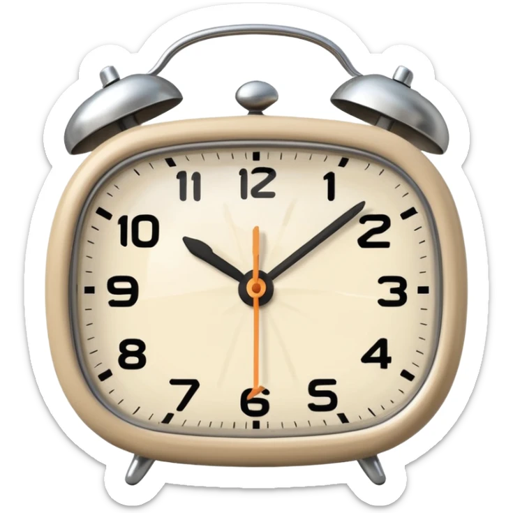 alarm oclock aesthetic and ios.18.1 and to show six in the morning color beige sticker