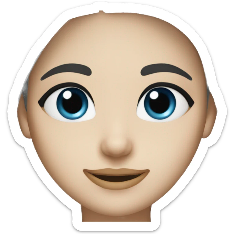 Nurse with straight black hair, blue eyes, white skin sticker