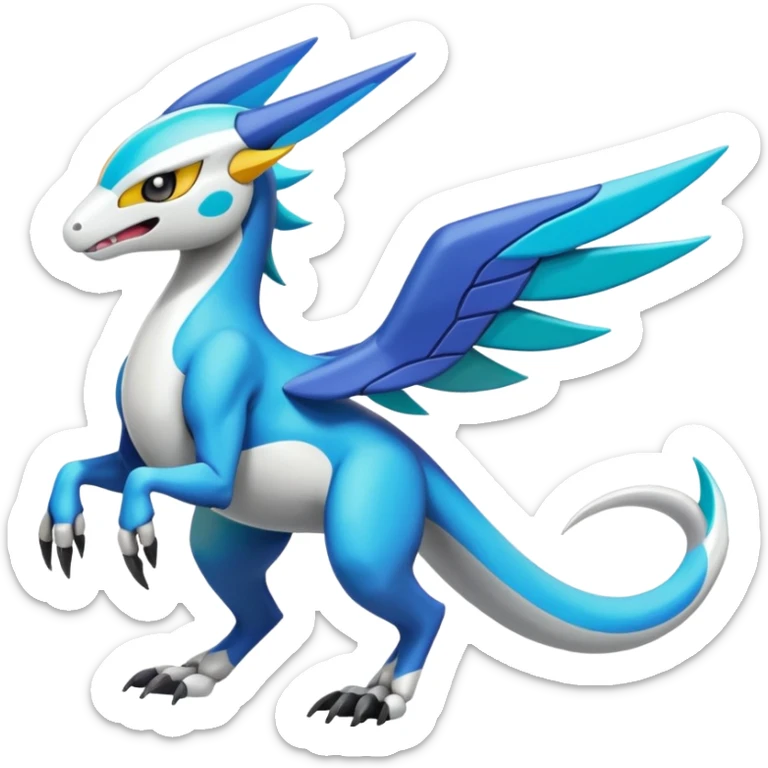 Colorful Meloetta-Latios-Wargreymon-Sergal-Pokémon-Digimon-Fakémon-fusion-hybrid-creature sticker