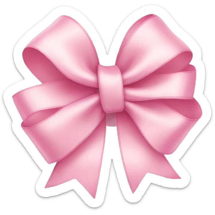 light pink ribbon bow sticker