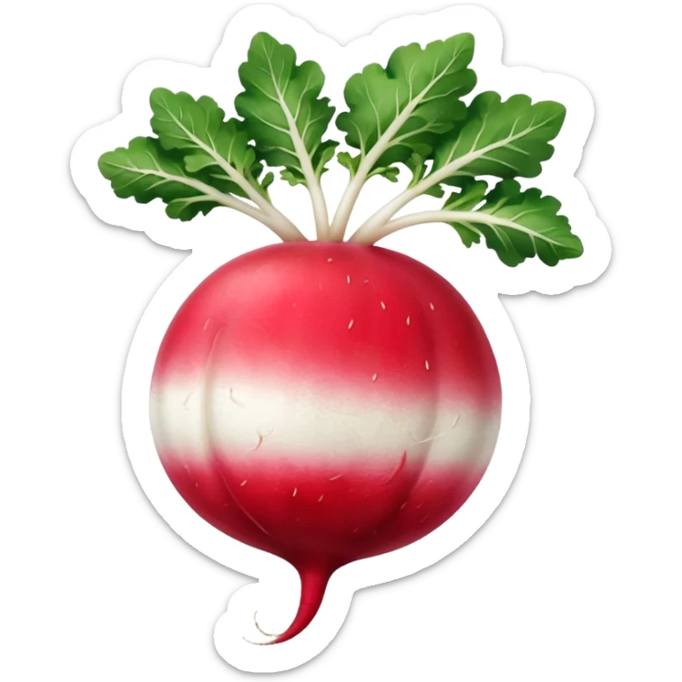 radish UK plant with a bit of white on the bottom of the radish sticker