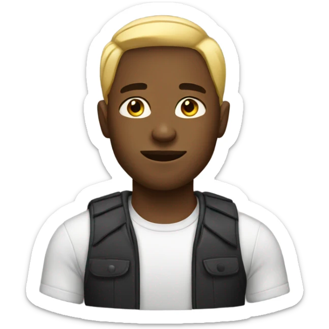 Black blonde guy sticker