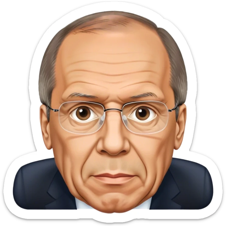 Sergey Lavrov
Minister of Foreign Affairs of the Russian Federation photorealistic thinking sticker