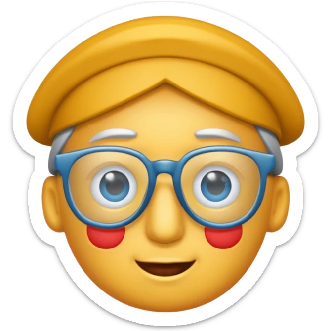 Wissenschaftler mit Brille und Blutegel auf dem Kopf sticker