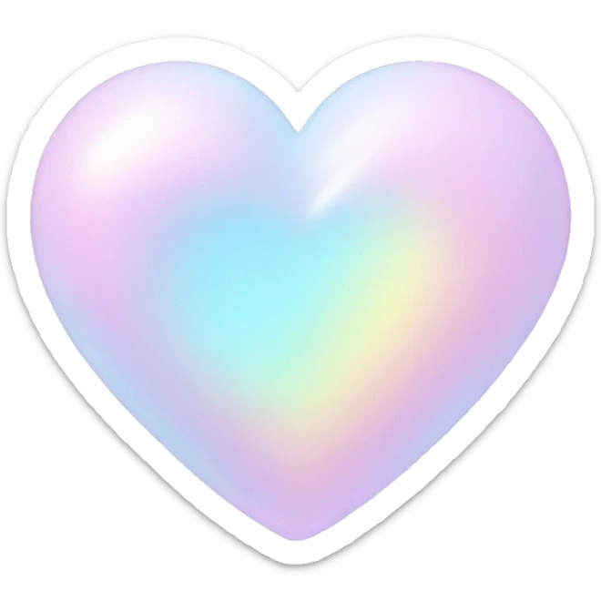 Pale pastel holographic heart sticker