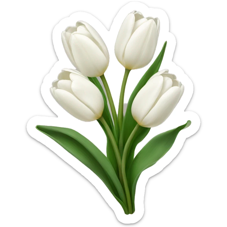 White tulips  sticker