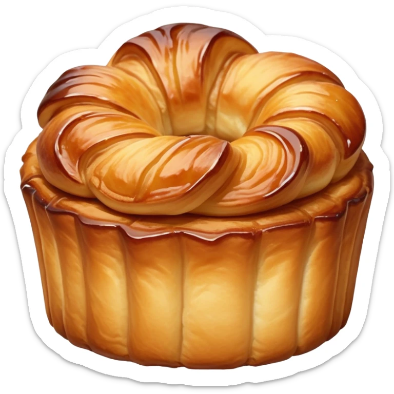 kouign amann, gâteau comme une brioche brillant de beurre et de sucre sticker
