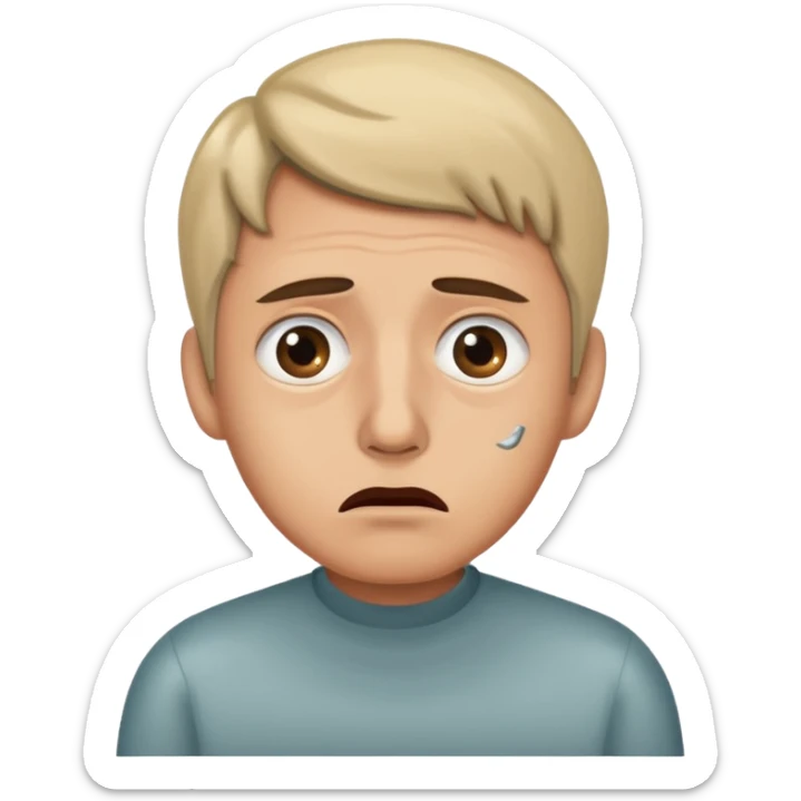 una persona con cara de anchoa preocupado con cara de anchoa el pez anchoa sticker