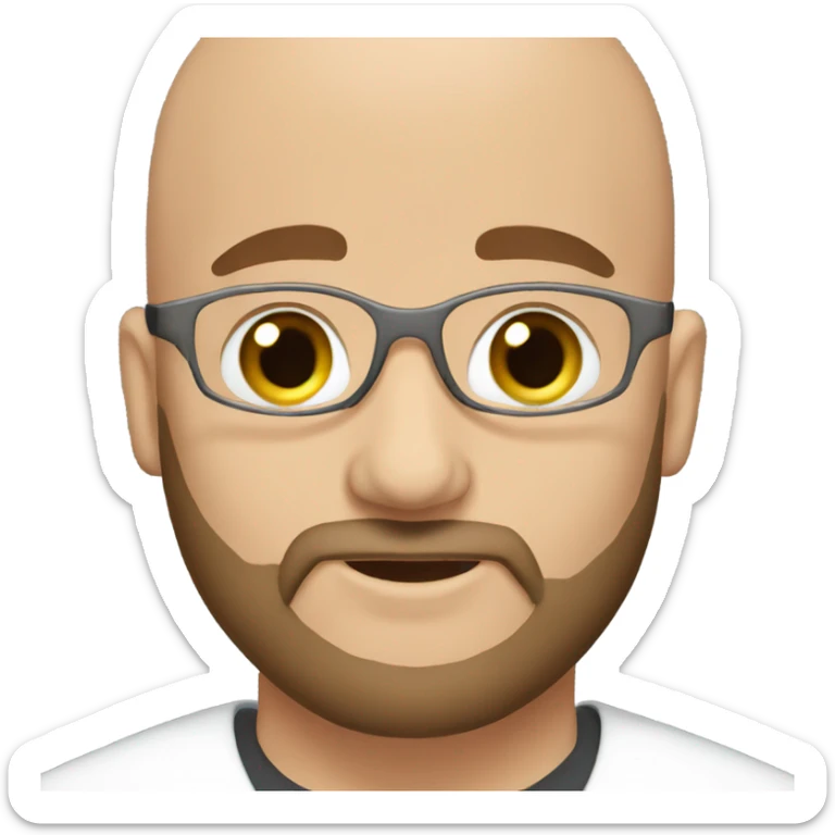 bald bearded dr kiss-kiss weavy brown hair white girl sticker