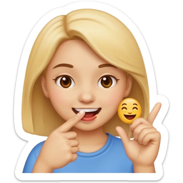 Quiero un emoji mordiendo el dedo y q sea muy femenino  sticker