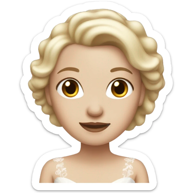 White girl with blonde hair in long wedding dress sticker