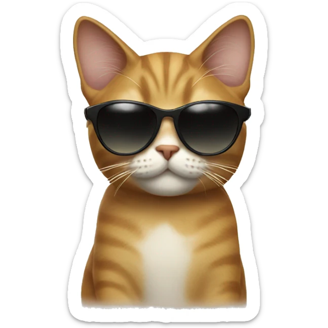 Cat with sunglasses sticker