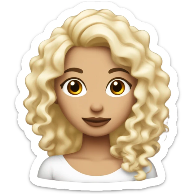 Mujer con cabello rizado negro y piel morena abraza hija rizada rubia y blanca sticker