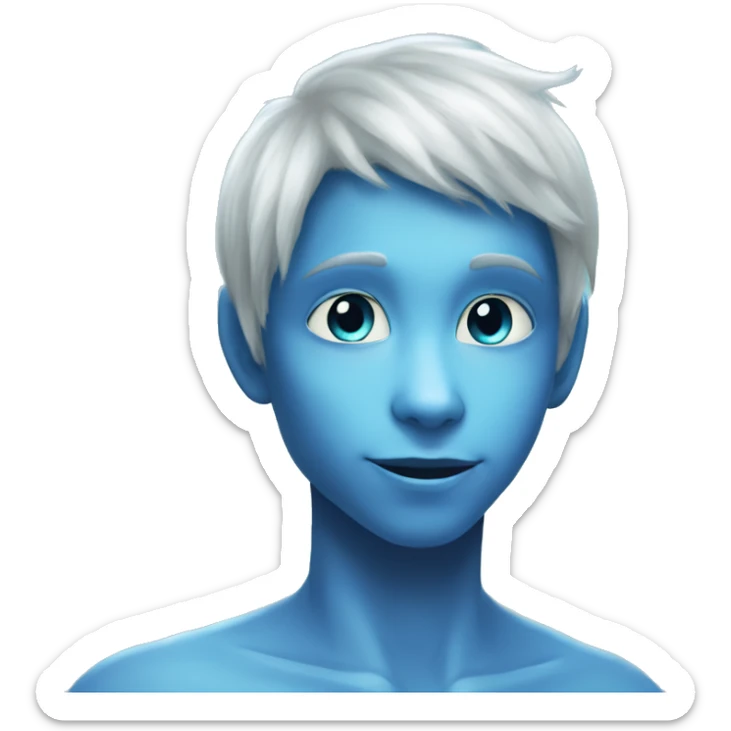 na'vi human blue skin bioluminescence teen hybrid boy tail alien cat face sticker