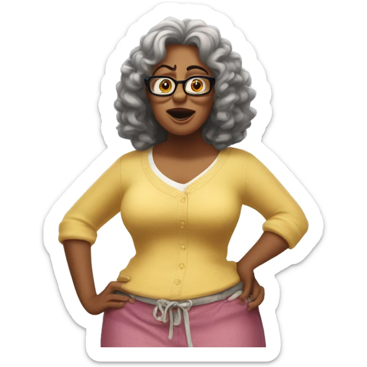 rasputia from the movie norbit standing with her hands on her hips in a sassy way sticker