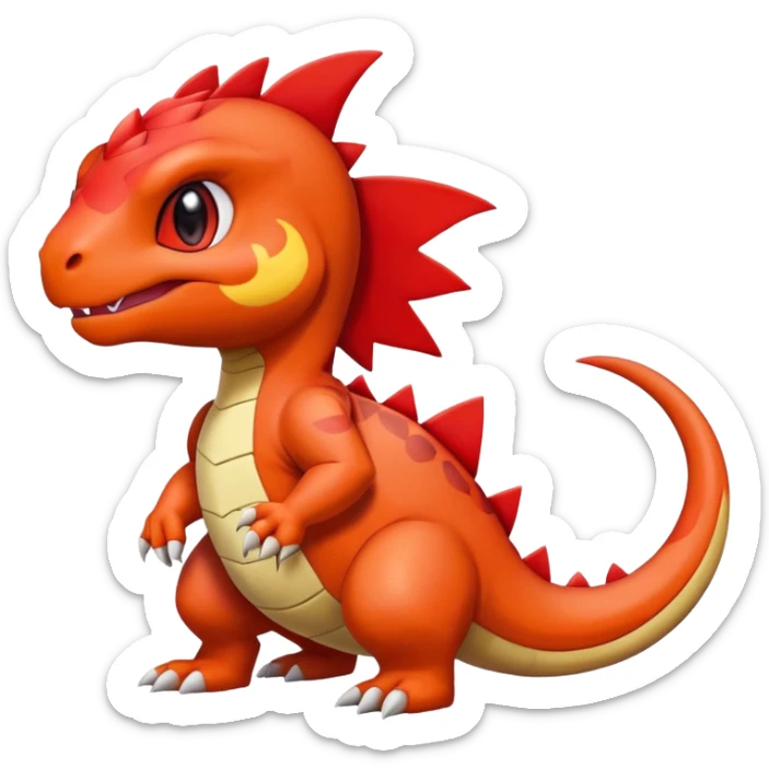 Cute Baby Charmeleon-Guilmon-Tyrunt-hybrid (full body) sticker