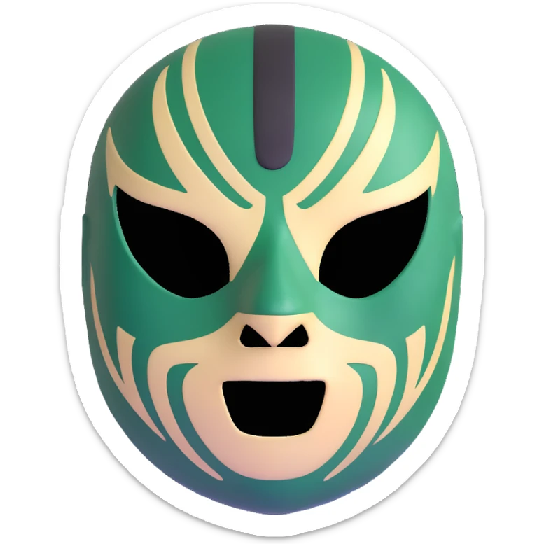 luchador mask in Milwaukee Bucks team colors forest green and cream sticker