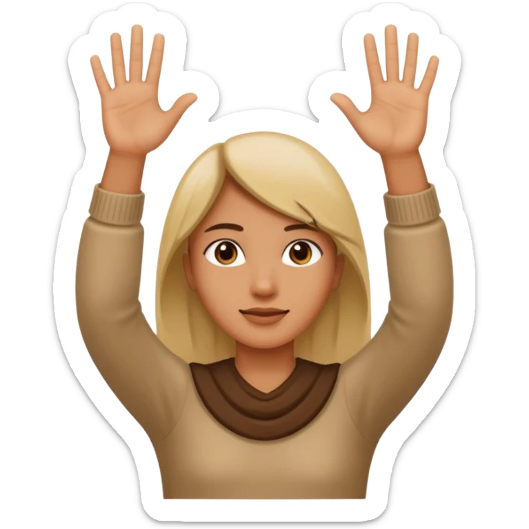 A person that holds his hands up with a 6 on the left hand and a 7 on the right hand sticker