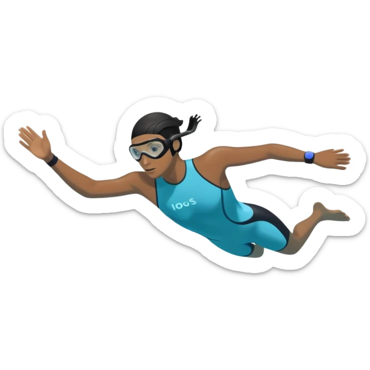 inexperienced but determined person diving into a pool of divers, with a pool named confidence... glowing body head first sticker