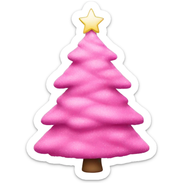 Pink christmas tree sticker