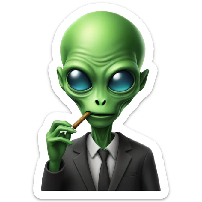 Alien smoking  sticker