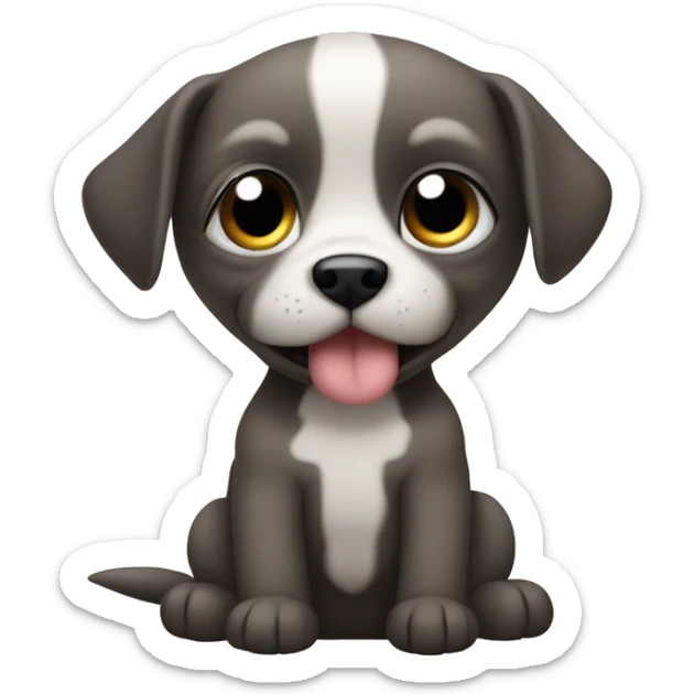 un bébé chien qui vient à peine de naître avec les yeux fermés et sous la forme d'animé sticker