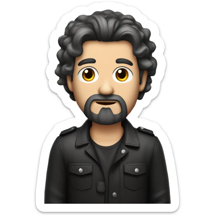 Schöner Mann mit schwarzen gestylten Haaren an den Seiten kurz geschnitten und schwarzen Bart  sticker