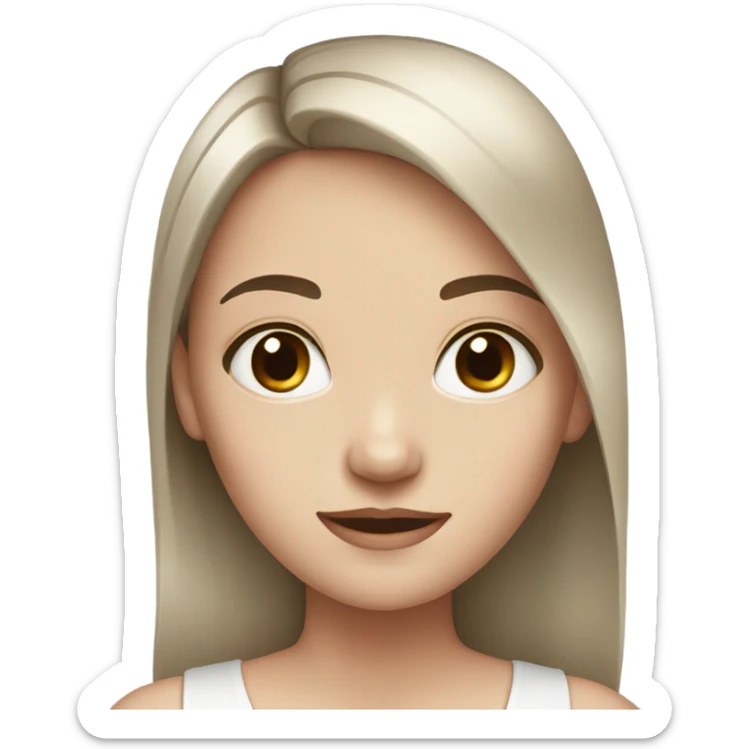 A pale girl with brown hair and black eyes  sticker