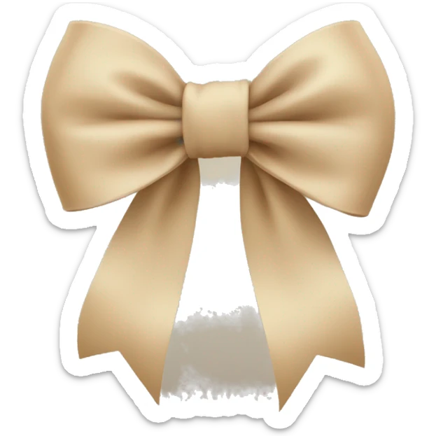 beige bow sticker
