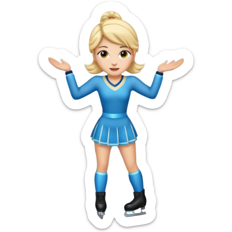 buz pıstının ustunde kayan ve yarısma ıcın elbıse gıymıs kadın emojisi sticker