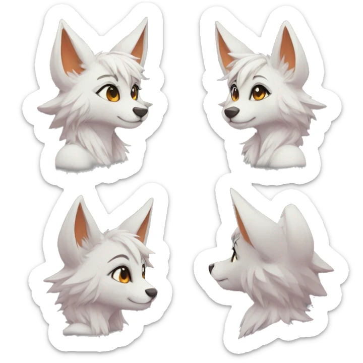 Shy kawaii anthro furry by Falvie, LiLaiRa, griffsnuff, AngieWolf sticker