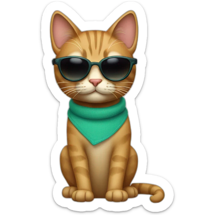 Cat with sunglasses wearing ja sticker